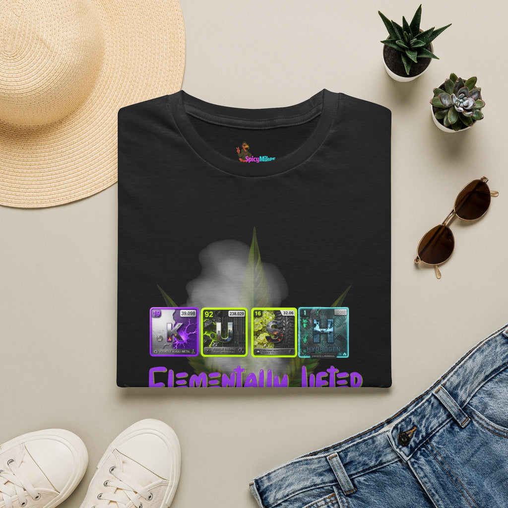 Elementally Lifted T‑Shirt — 420Vaporwave Element Cards Graphic Tee