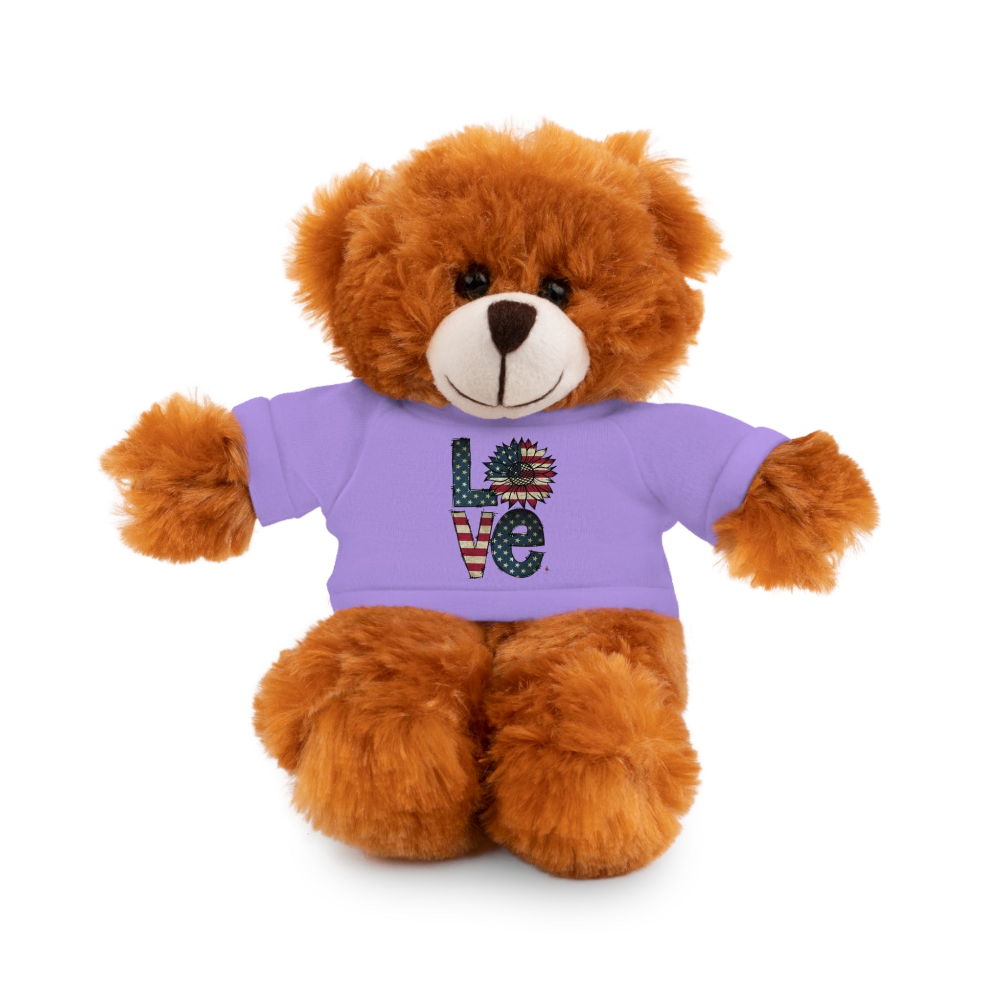 Patriotic 'LOVE' Plush Bear with Tee — Cute Stuffed Animal Gift