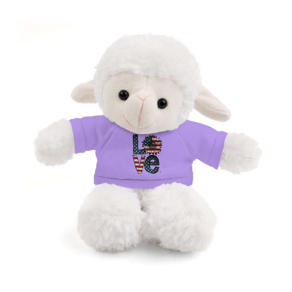 Patriotic 'LOVE' Plush Bear with Tee — Cute Stuffed Animal Gift