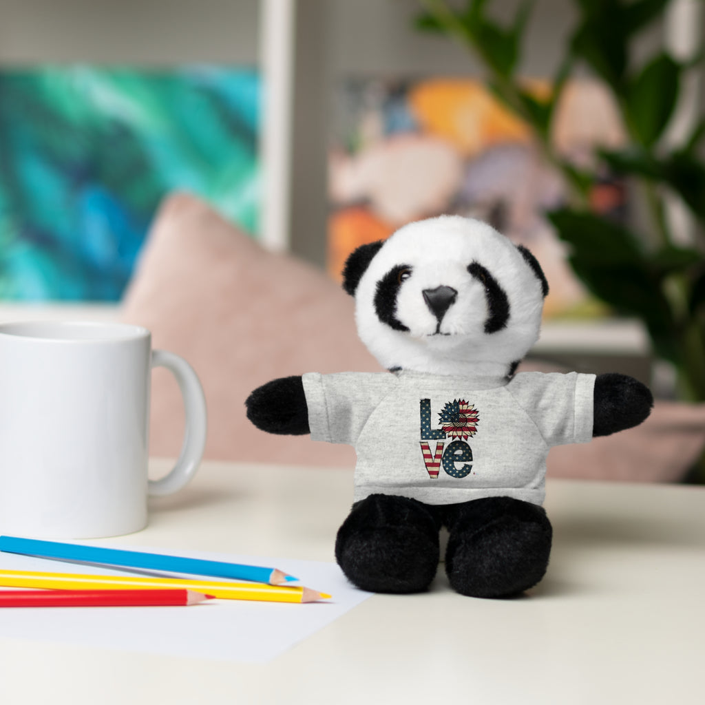 Patriotic 'LOVE' Plush Bear with Tee — Cute Stuffed Animal Gift