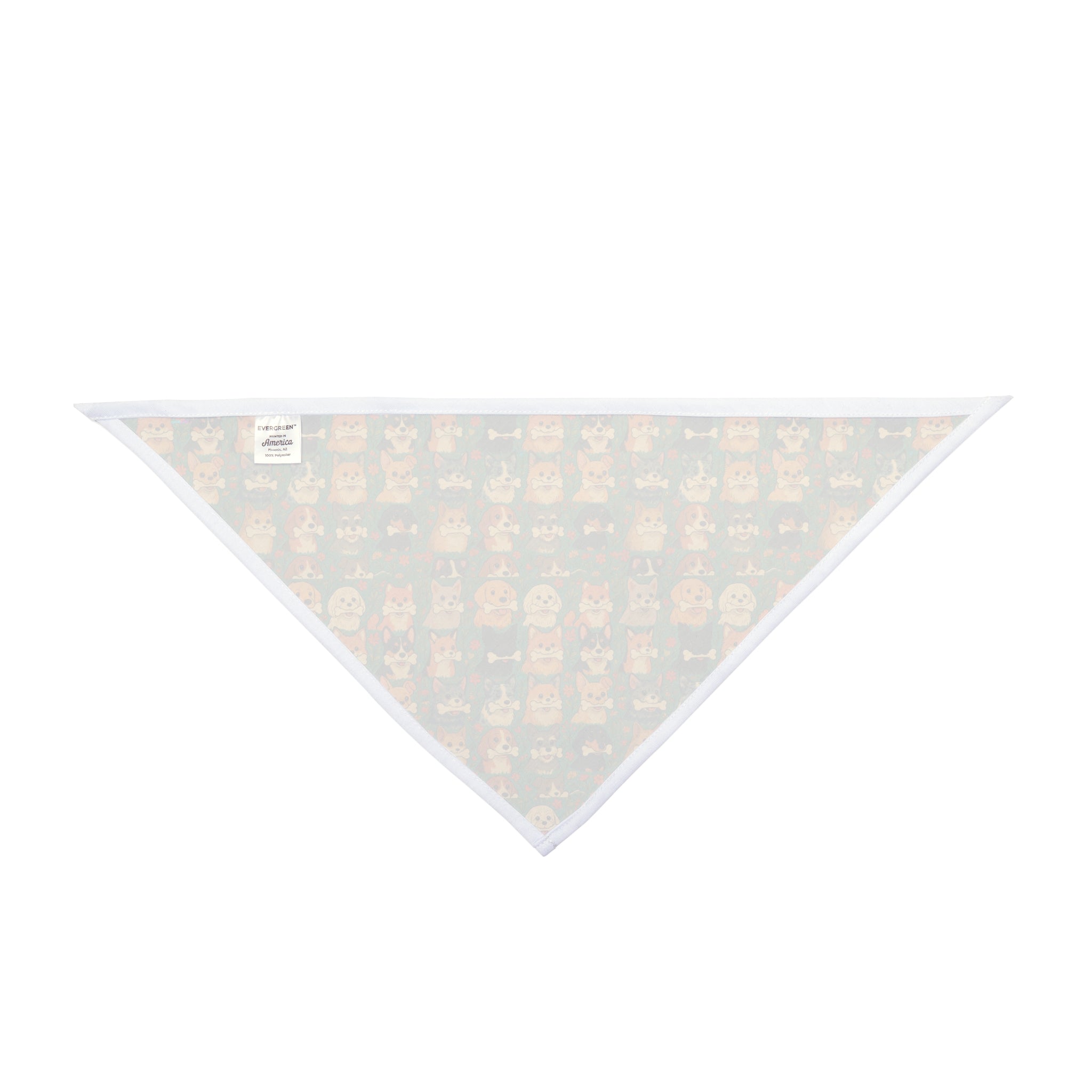 Kawaii Tropik Puppy & Bone Pattern Pet Bandana | Cute Dog Faces