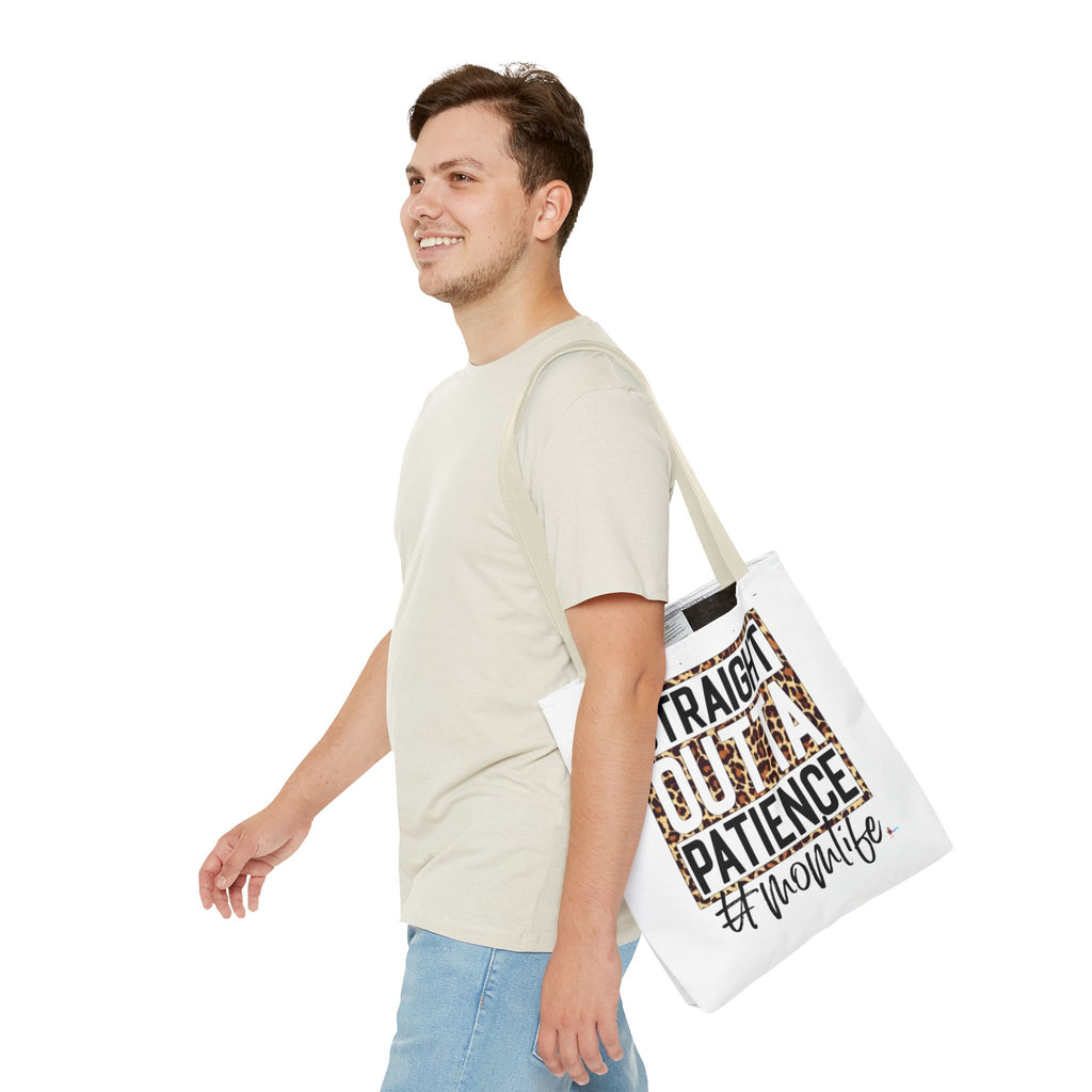 Straight Outta Patience #MomLife  Leopard Tote Bag Funny Mom Gift