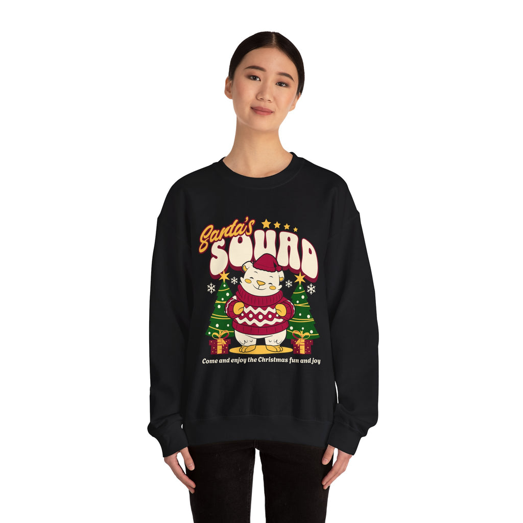 Santa’s Squad Bear bearing gifts Crewneck Ugly Sweatshirt