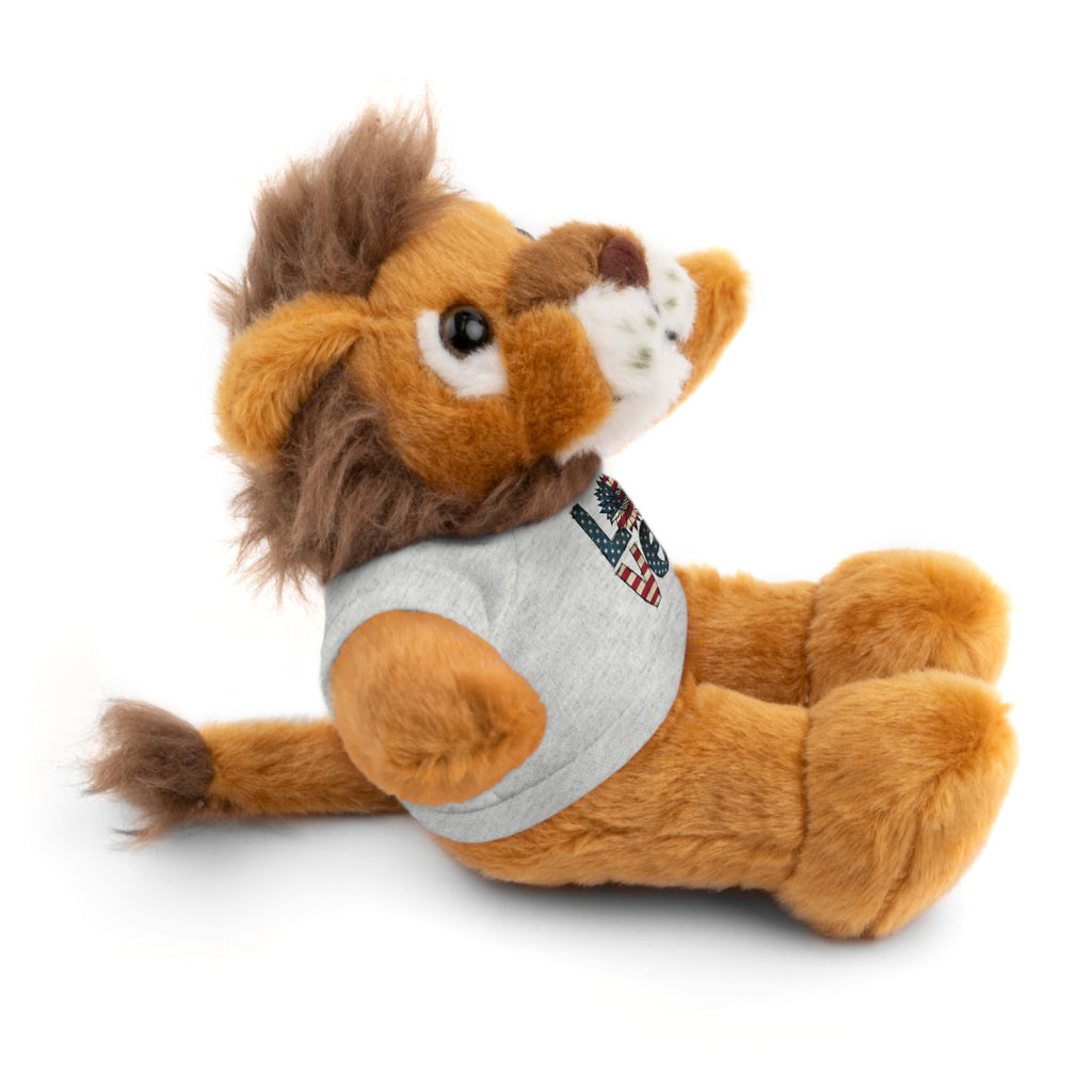 Patriotic 'LOVE' Plush Bear with Tee — Cute Stuffed Animal Gift