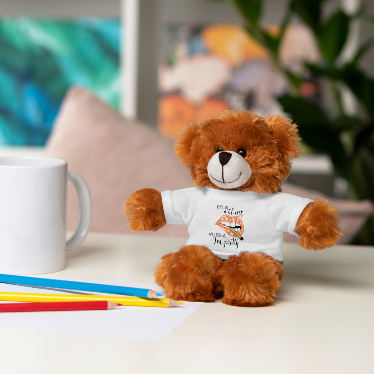 Plush Bear for adults with Tee — "Tell Me I'm Pretty" 420 Teddy