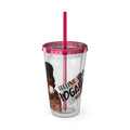 Melanin Magic Feeling Kinda IDGAF-ish Today Sunsplash Tumbler with Straw 16oz