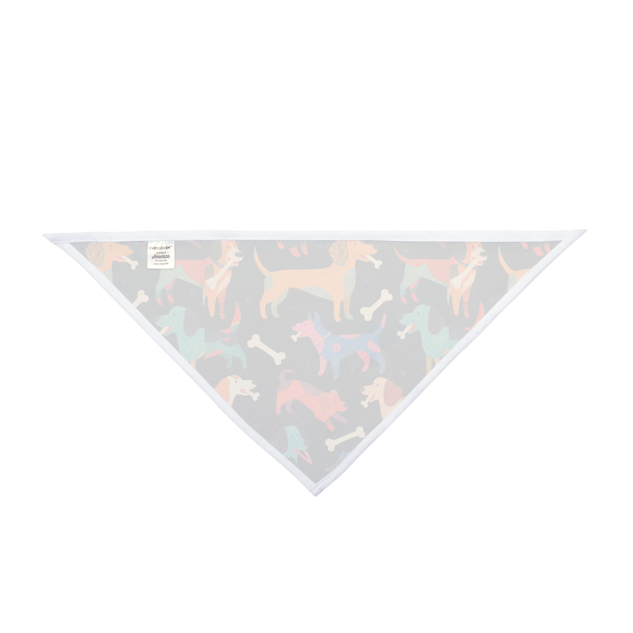 Deco Black Playful Dog Patterned Pet Bandana — Colorful Dogs & Bones Accessory for Small to Large Pets