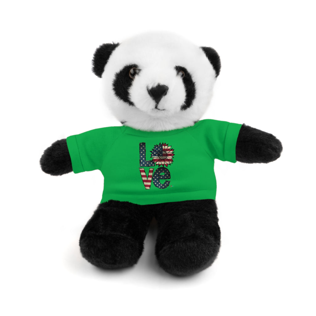 Patriotic 'LOVE' Plush Bear with Tee — Cute Stuffed Animal Gift