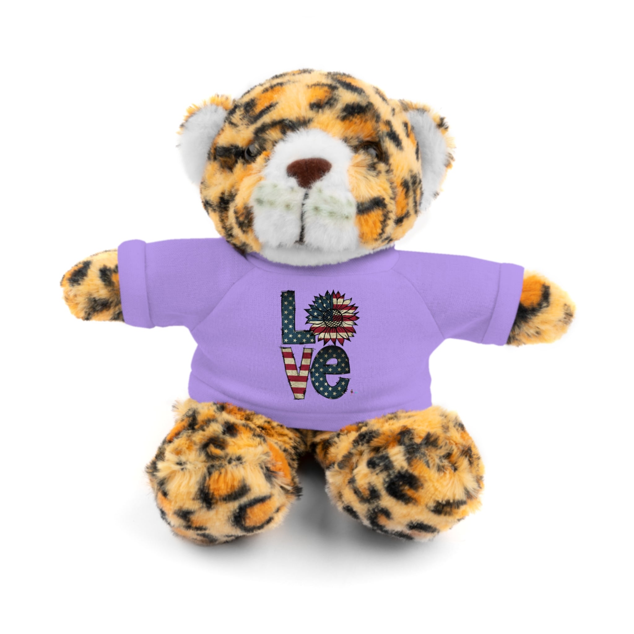 Patriotic 'LOVE' Plush Bear with Tee — Cute Stuffed Animal Gift