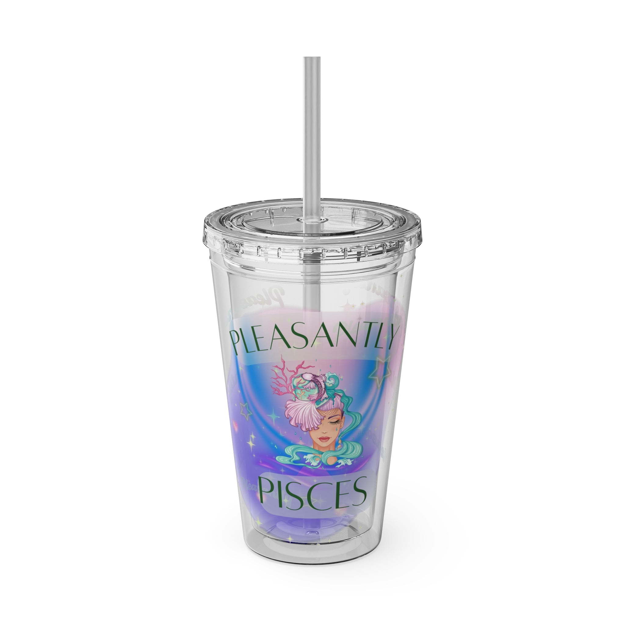 Pleasantly Pisces Zodiac Sunsplash Tumbler 16oz