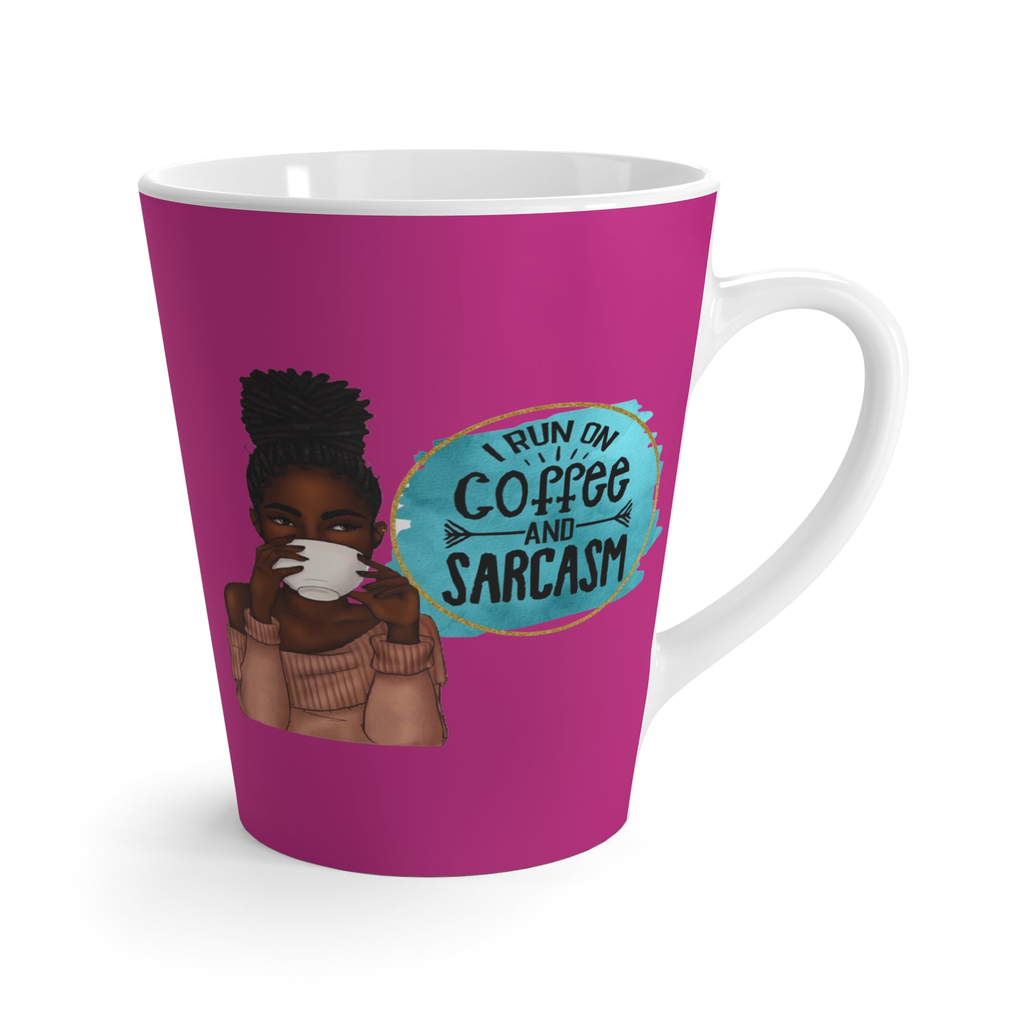 Melanin Magic Pink Side by Side Coffee & Sarcasm Latte Mug
