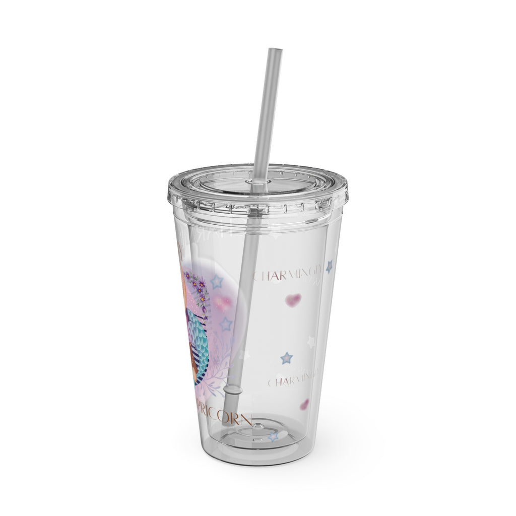 Charmingly Capricorn Zodiac Sunsplash Tumbler with Straw, 16oz