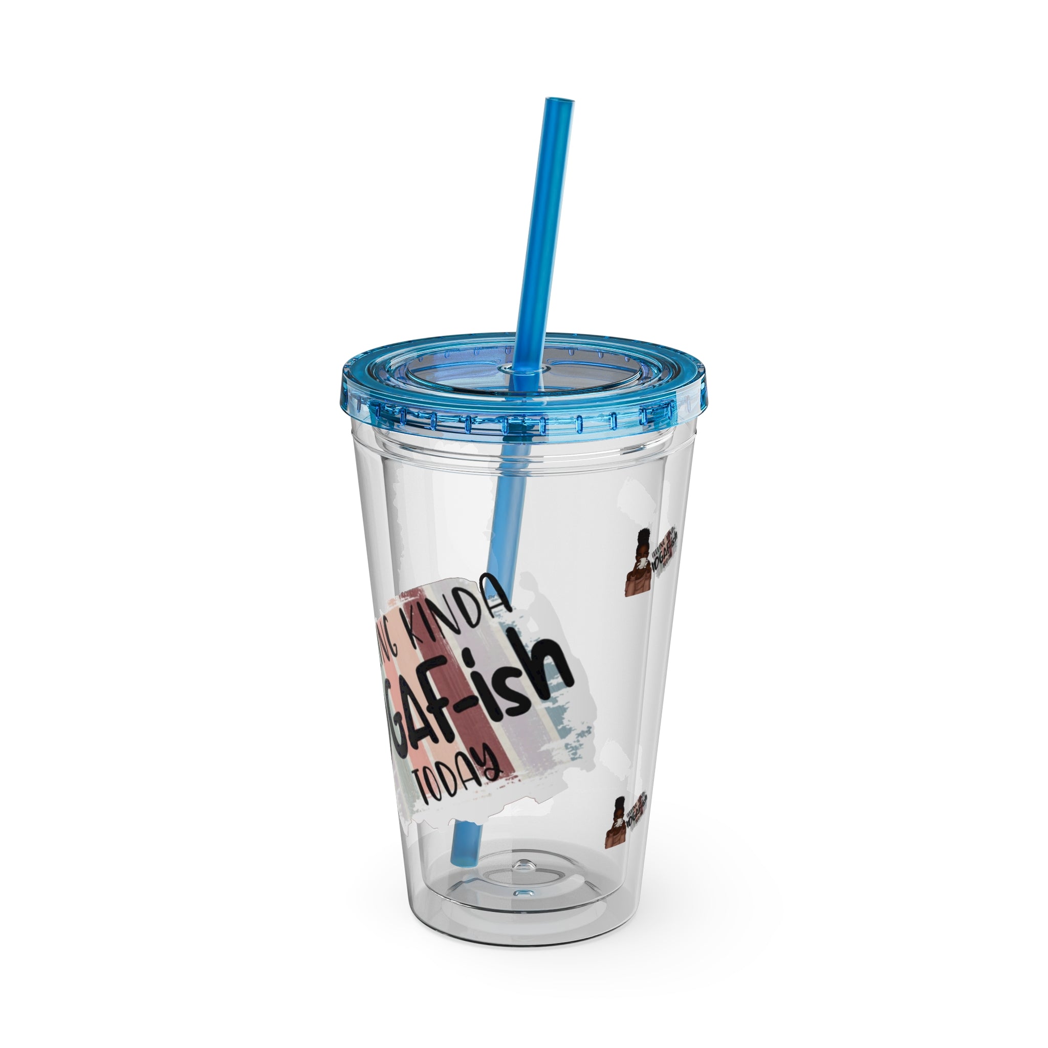 Melanin Magic Feeling Kinda IDGAF-ish Today Sunsplash Tumbler with Straw 16oz