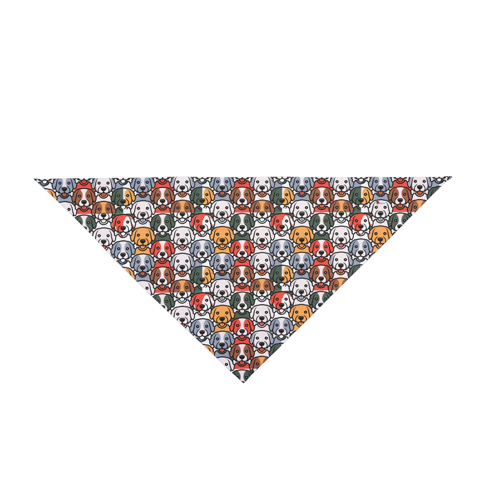 Art Deco Dog Faces Patterned Pet Bandana — Cute Colorful Puppy Print for Small & Large Dogs