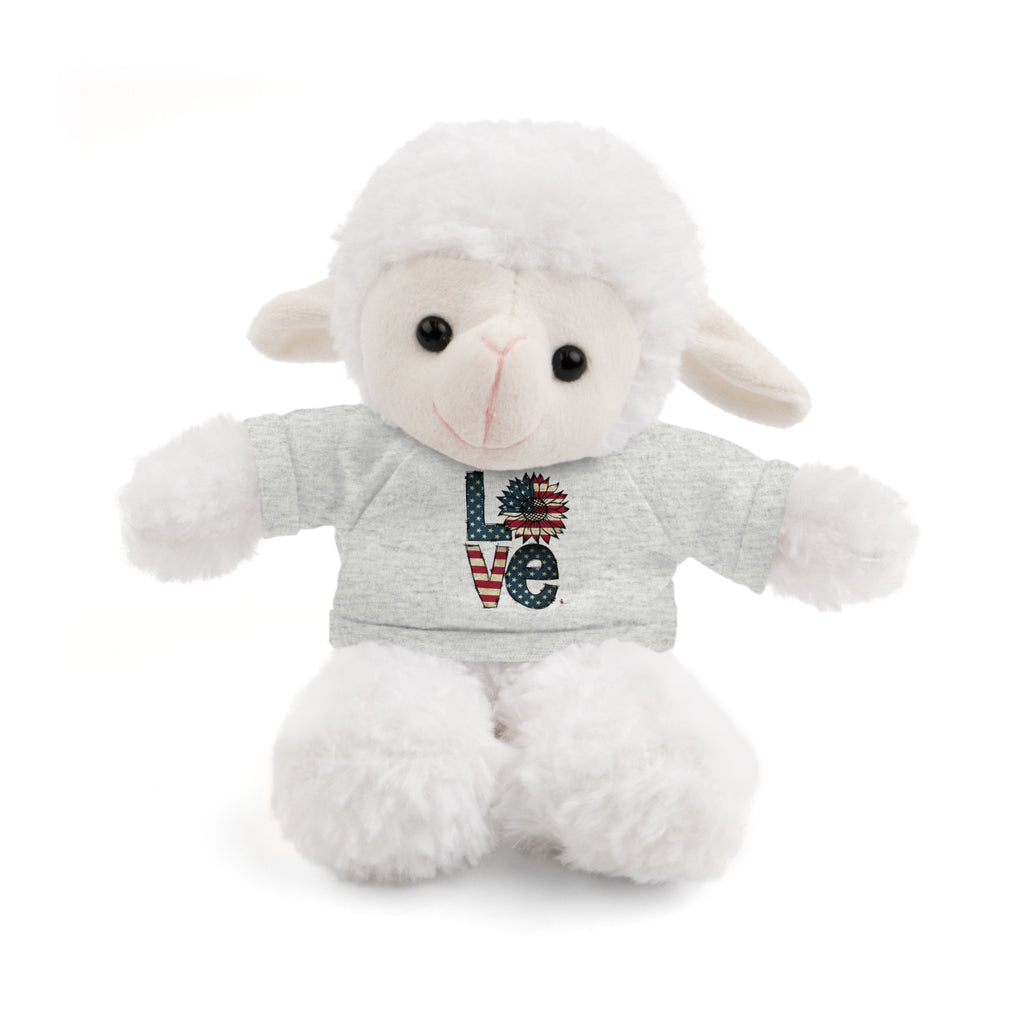 Patriotic 'LOVE' Plush Bear with Tee — Cute Stuffed Animal Gift
