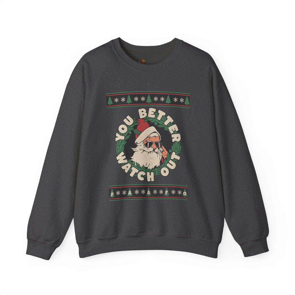 'You Better Watch Out' Santa Christmas Sweater Design
