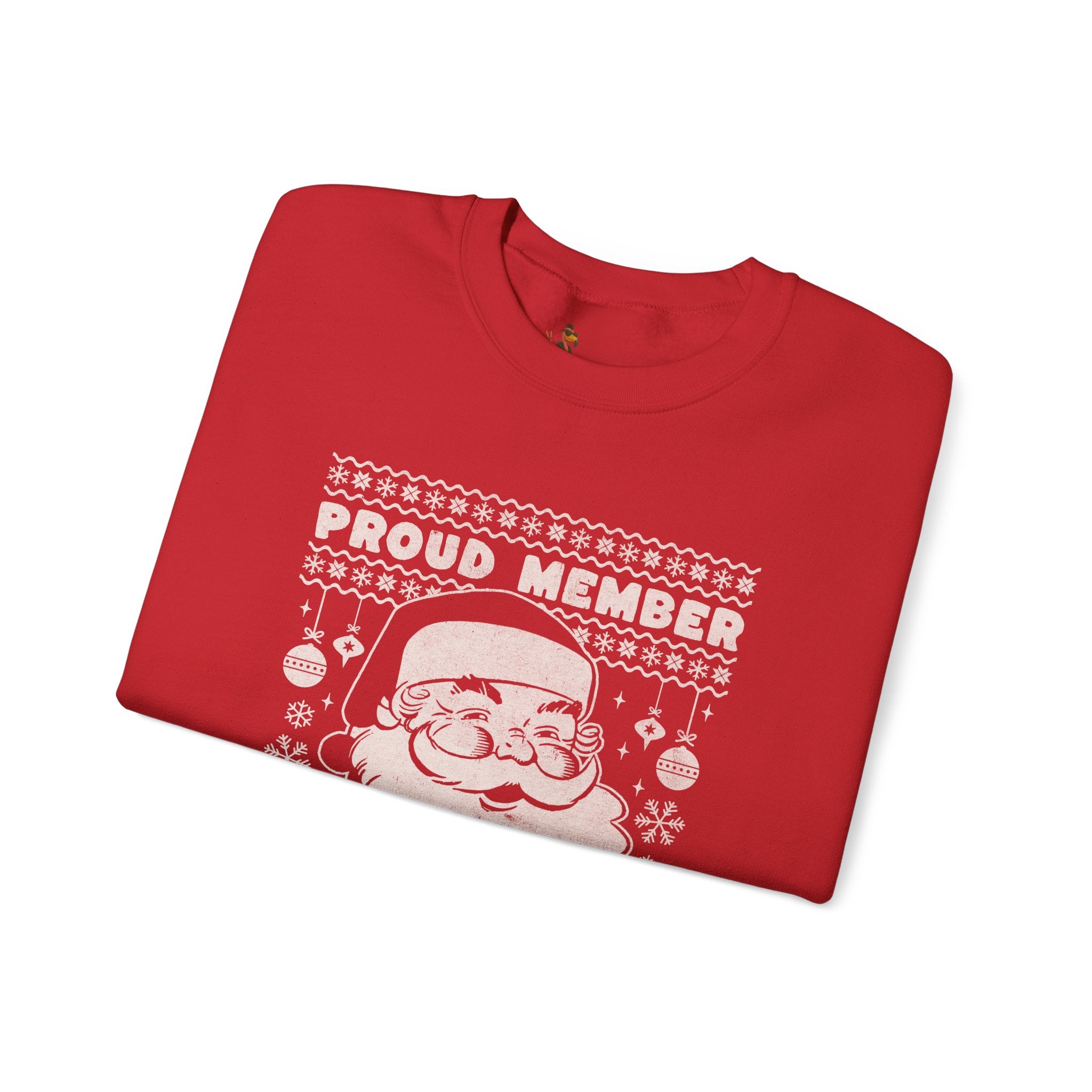 “Proud Member of Santa’s Naughty List” Vintage Santa Ugly Sweater