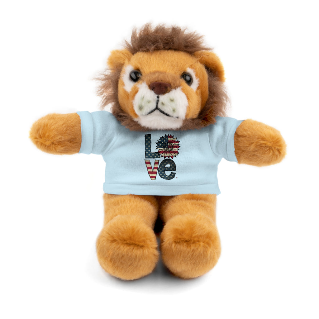 Patriotic 'LOVE' Plush Bear with Tee — Cute Stuffed Animal Gift