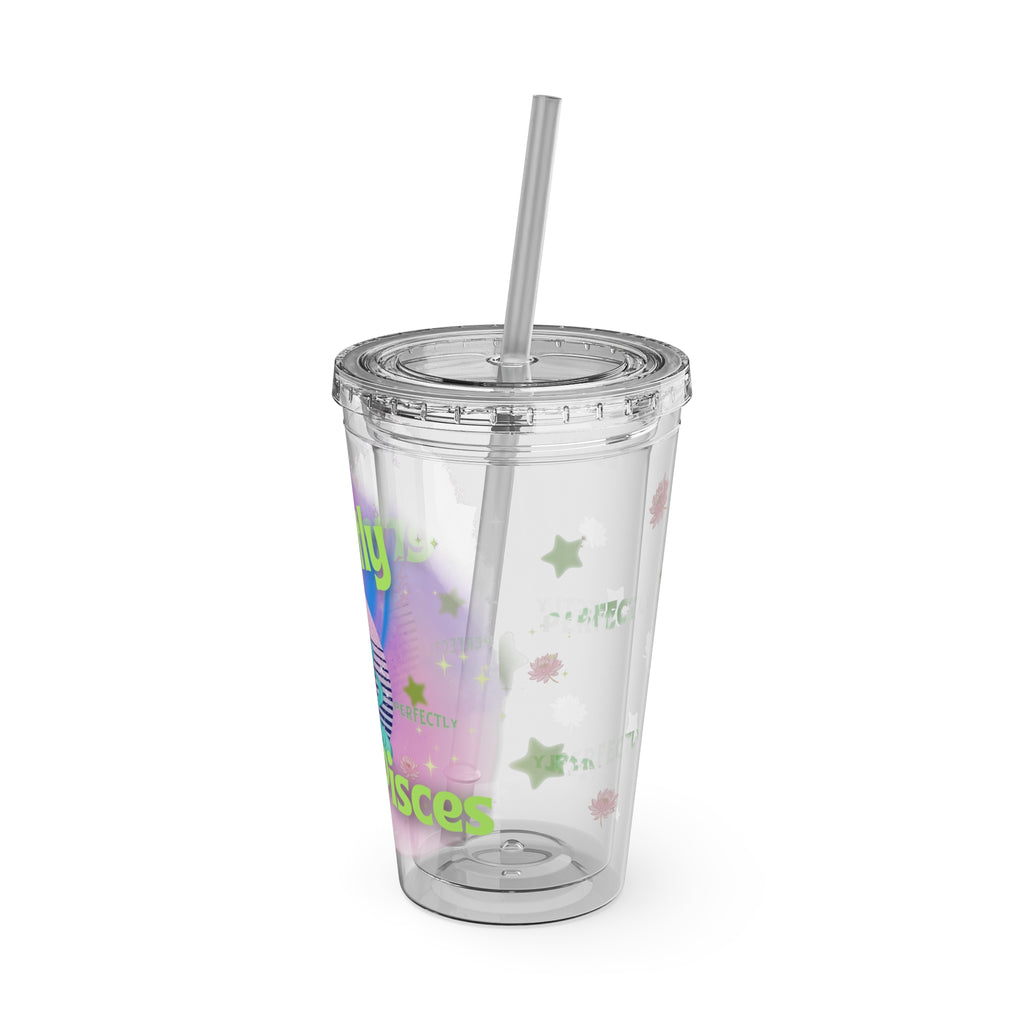 Perfectly Pisces Zodiac Sunsplash Tumbler with Straw, 16oz