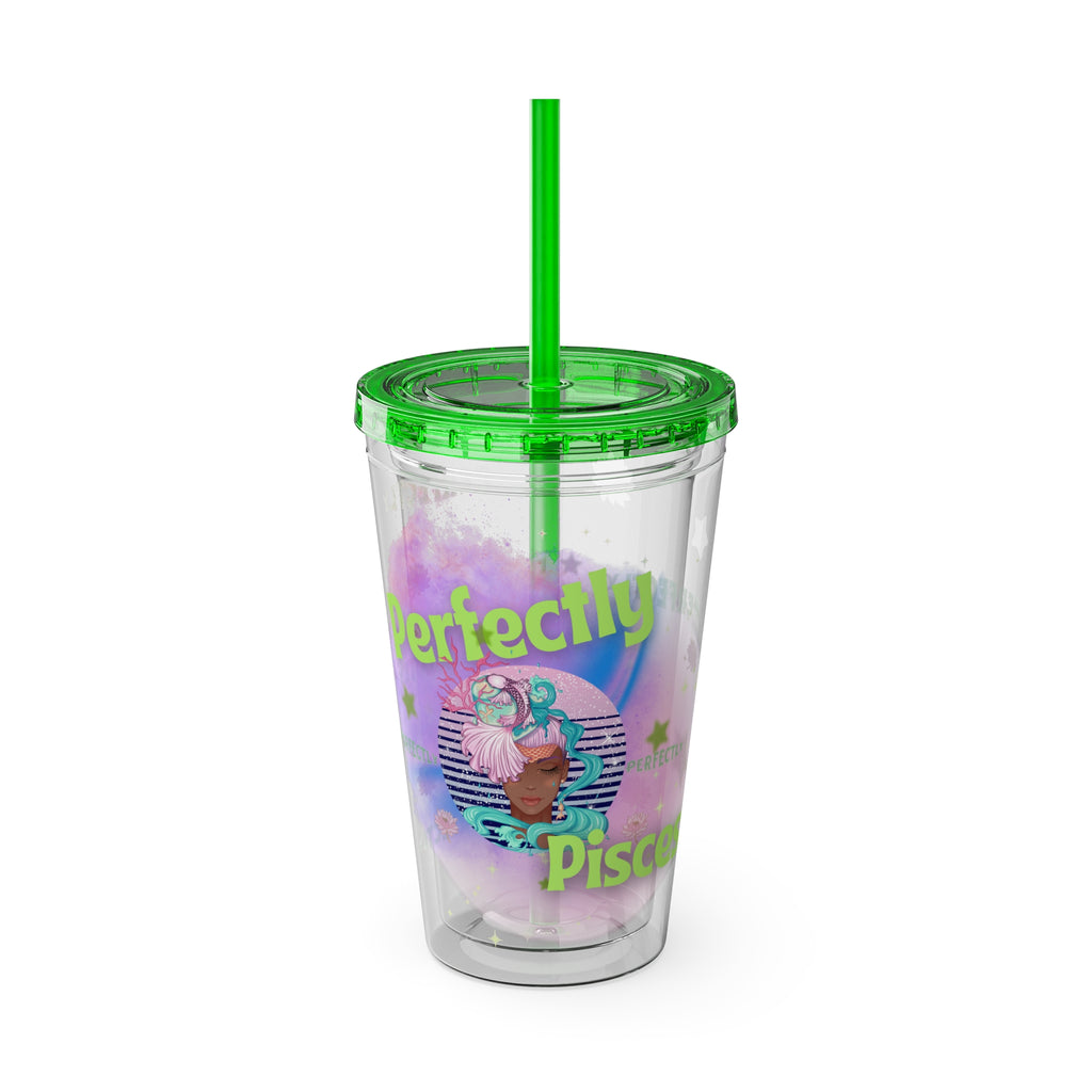 Perfectly Pisces Zodiac Sunsplash Tumbler with Straw, 16oz