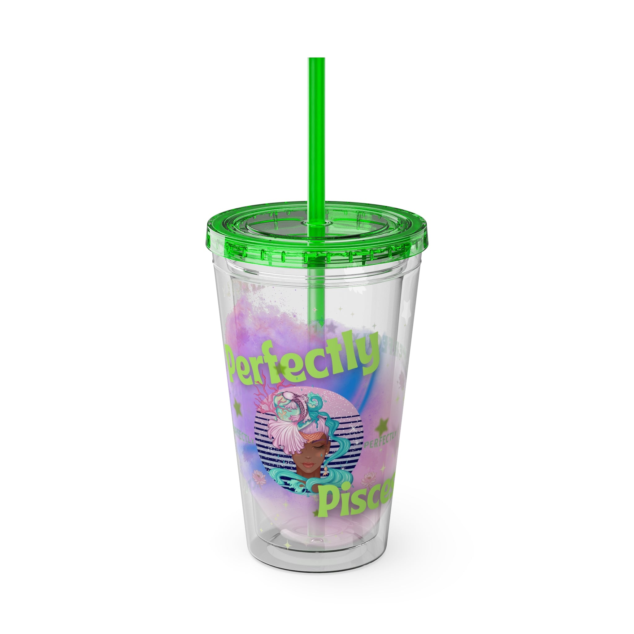 Perfectly Pisces Zodiac Sunsplash Tumbler with Straw, 16oz
