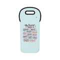 Wine Tote Bag Blue — "My Favorite Wine Is..." Neoprene Bottle Carrier (Cabernet, Merlot, Pinot Noir, Chardonnay)