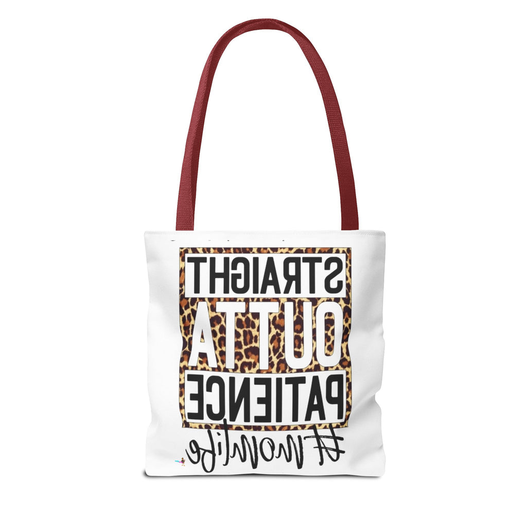 Straight Outta Patience #MomLife  Leopard Tote Bag Funny Mom Gift