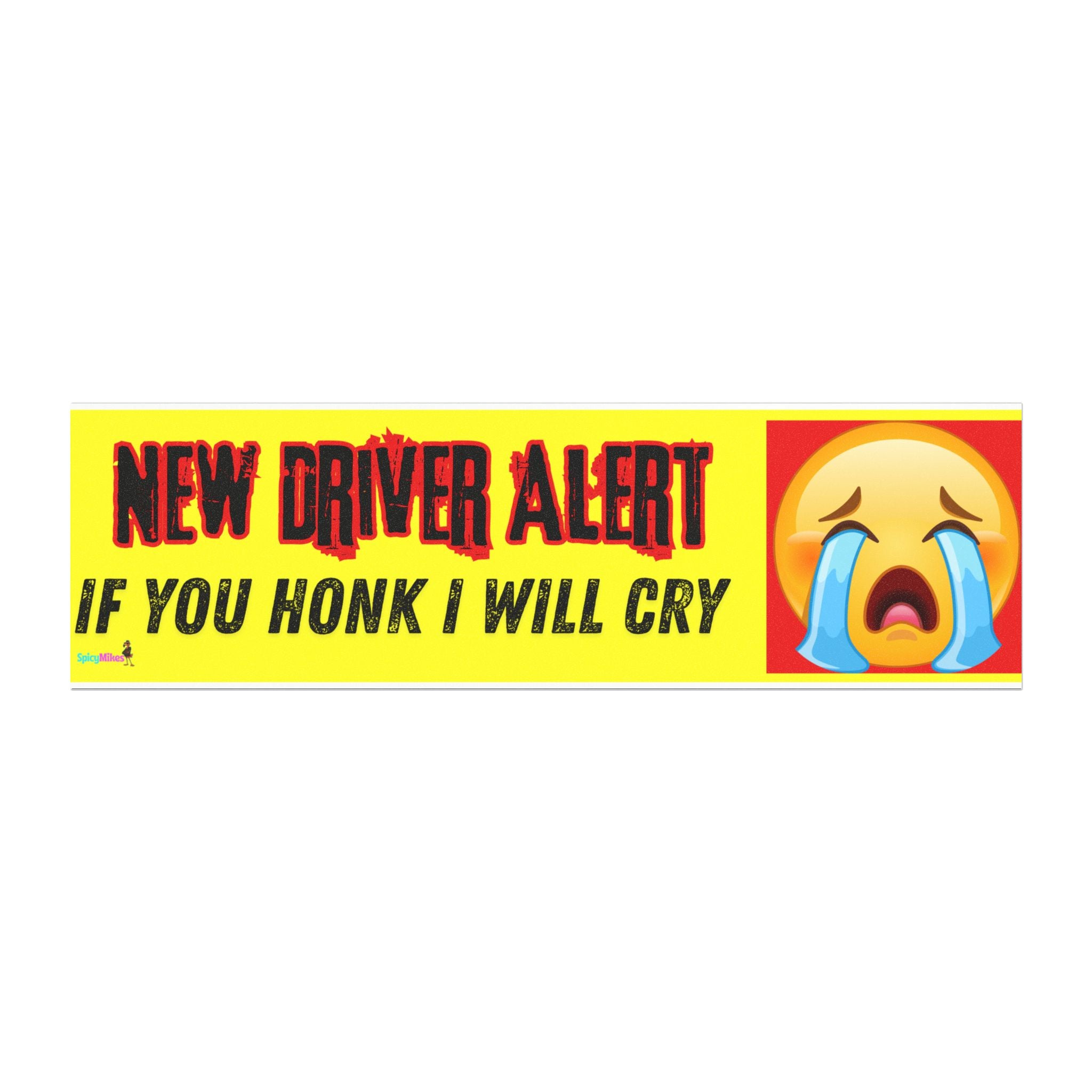 “If You Honk I Will Cry” Soft Funny Emoji New Driver Alert Car Magnet