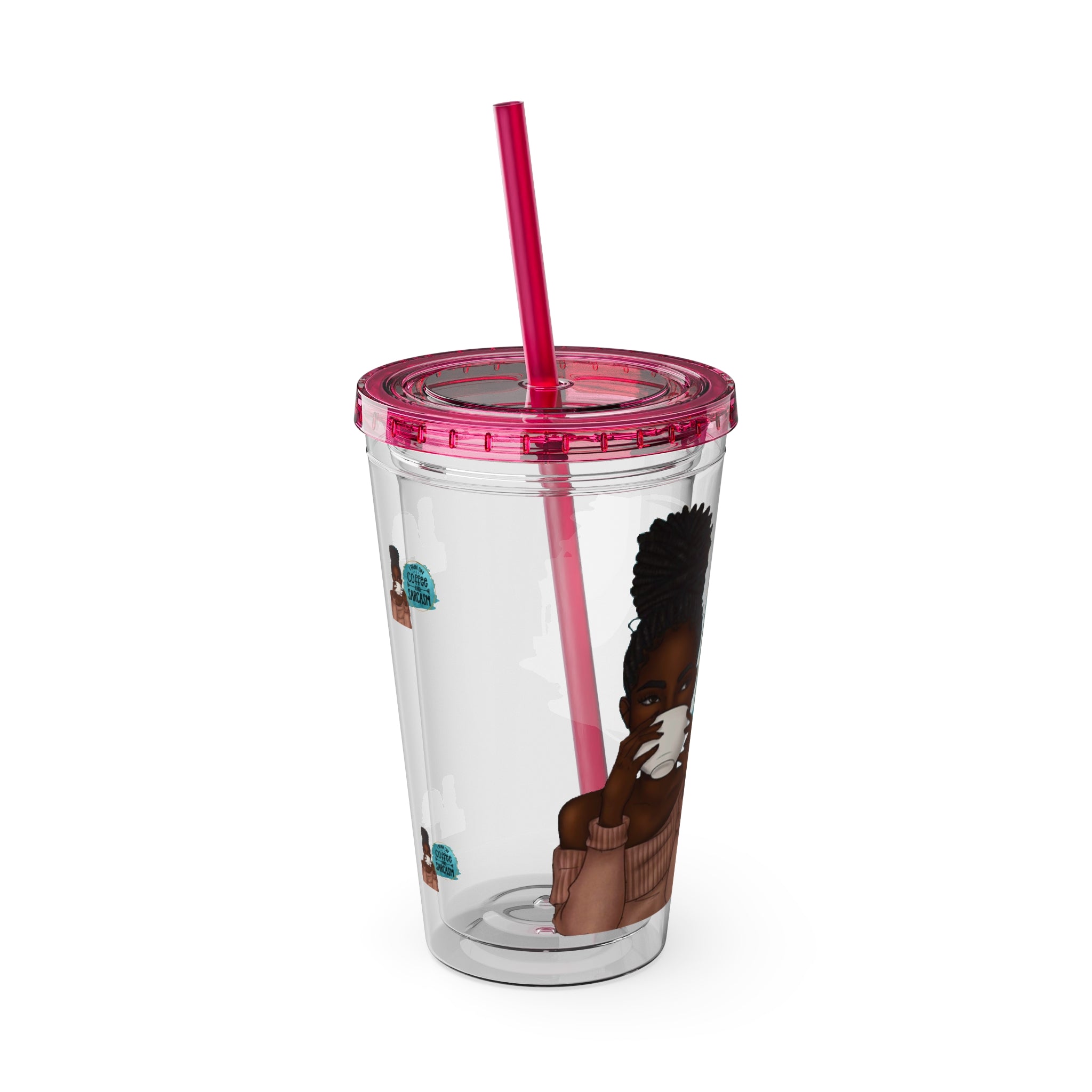 Melanin Magic I Run On Coffee and Sarcasm Sunsplash Tumbler 16oz