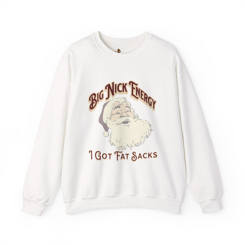 “Big Nick Energy: I Got Fat Sacks” Retro Santa Holiday Sweater