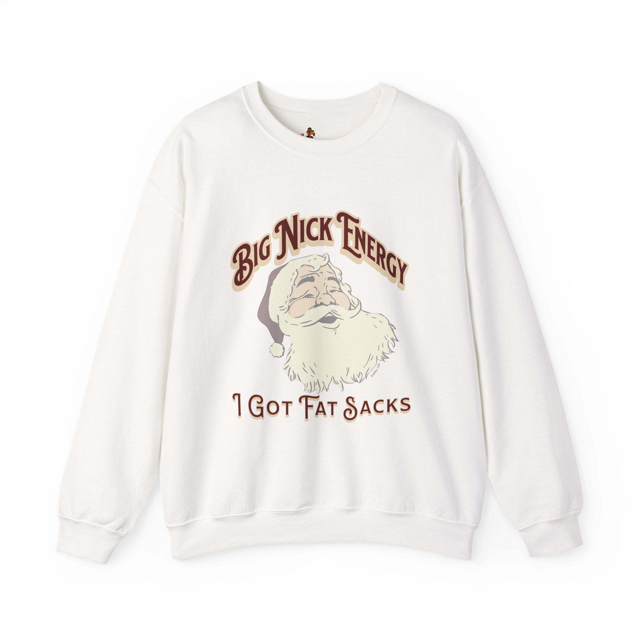 “Big Nick Energy: I Got Fat Sacks” Retro Santa Holiday Sweater