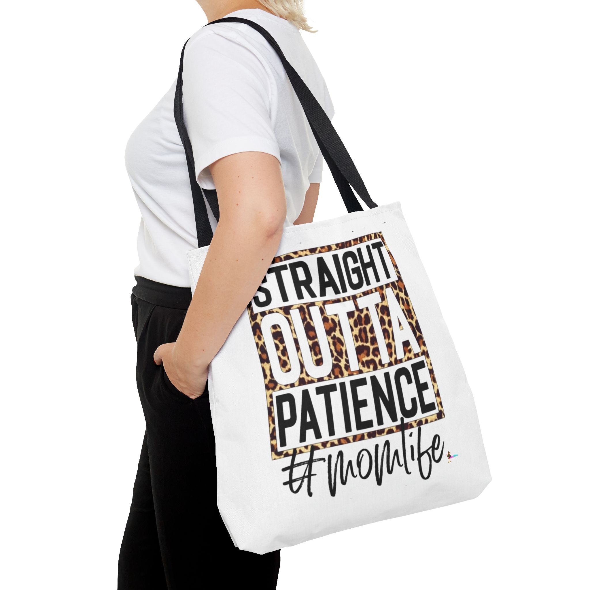 Straight Outta Patience #MomLife  Leopard Tote Bag Funny Mom Gift