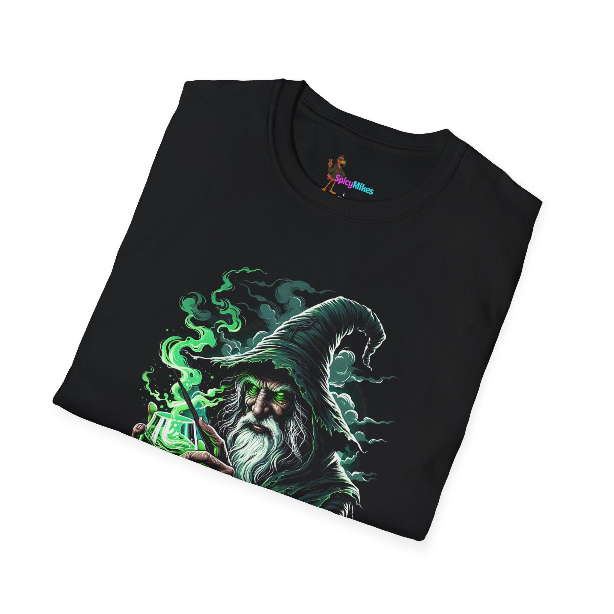 Cryptic Wizardry T-Shirt — Green Mystic Wizard Graphic Tee