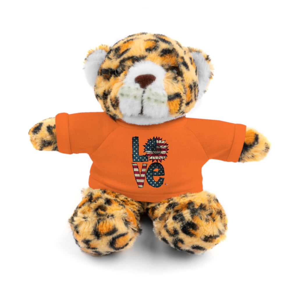 Patriotic 'LOVE' Plush Bear with Tee — Cute Stuffed Animal Gift