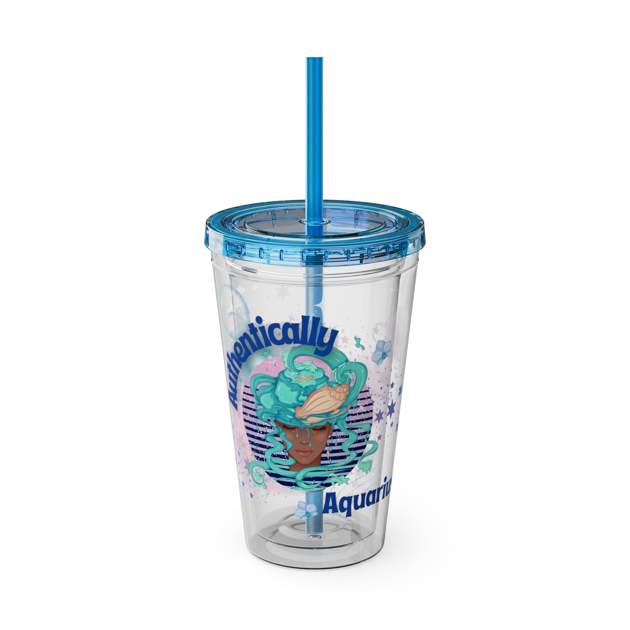 Authentically Aquarius Zodiac Sunsplash Tumbler 16oz