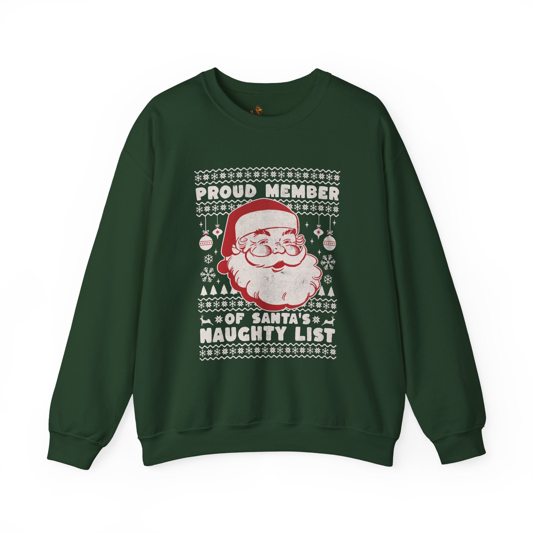 “Proud Member of Santa’s Naughty List” Vintage Santa Ugly Sweater