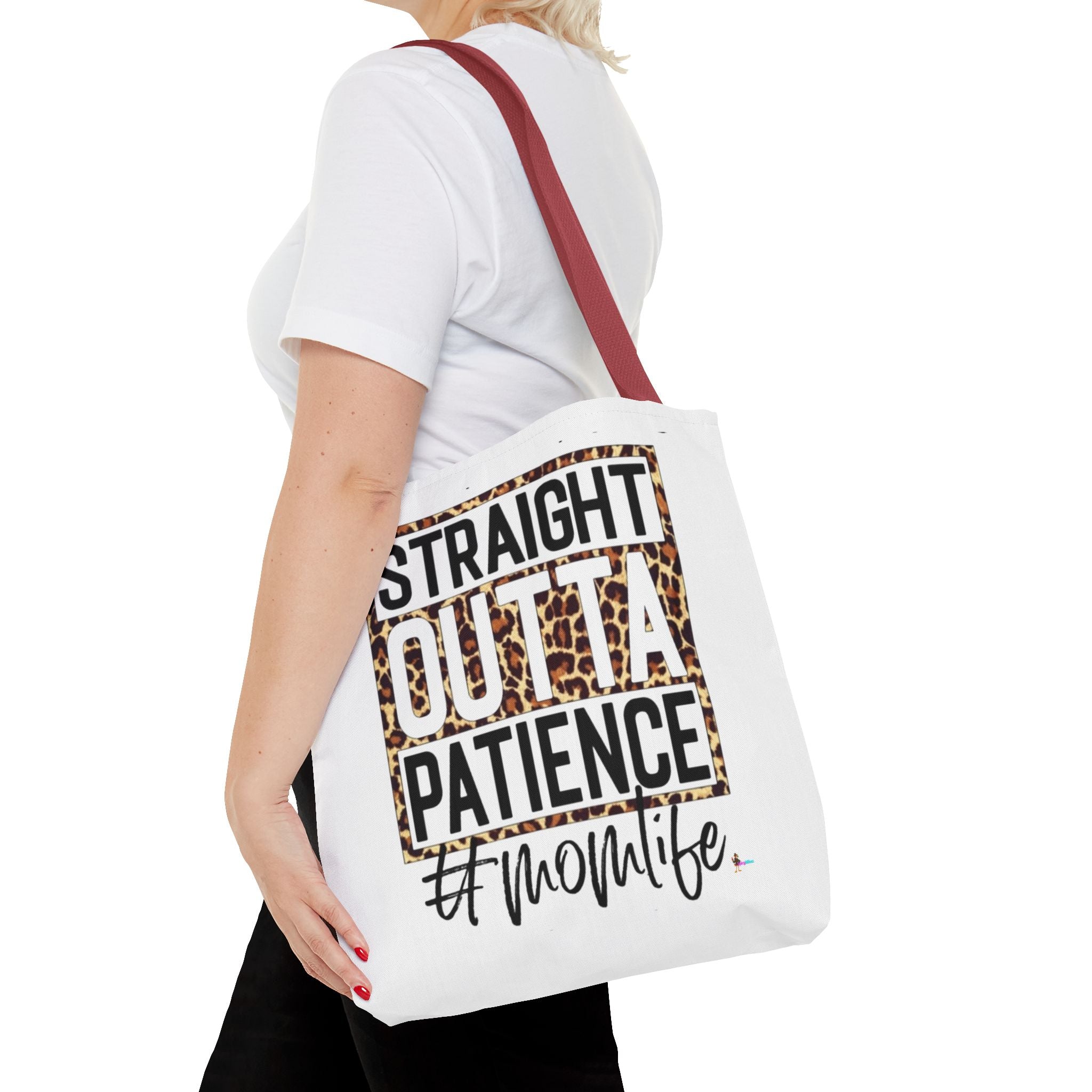 Straight Outta Patience #MomLife  Leopard Tote Bag Funny Mom Gift