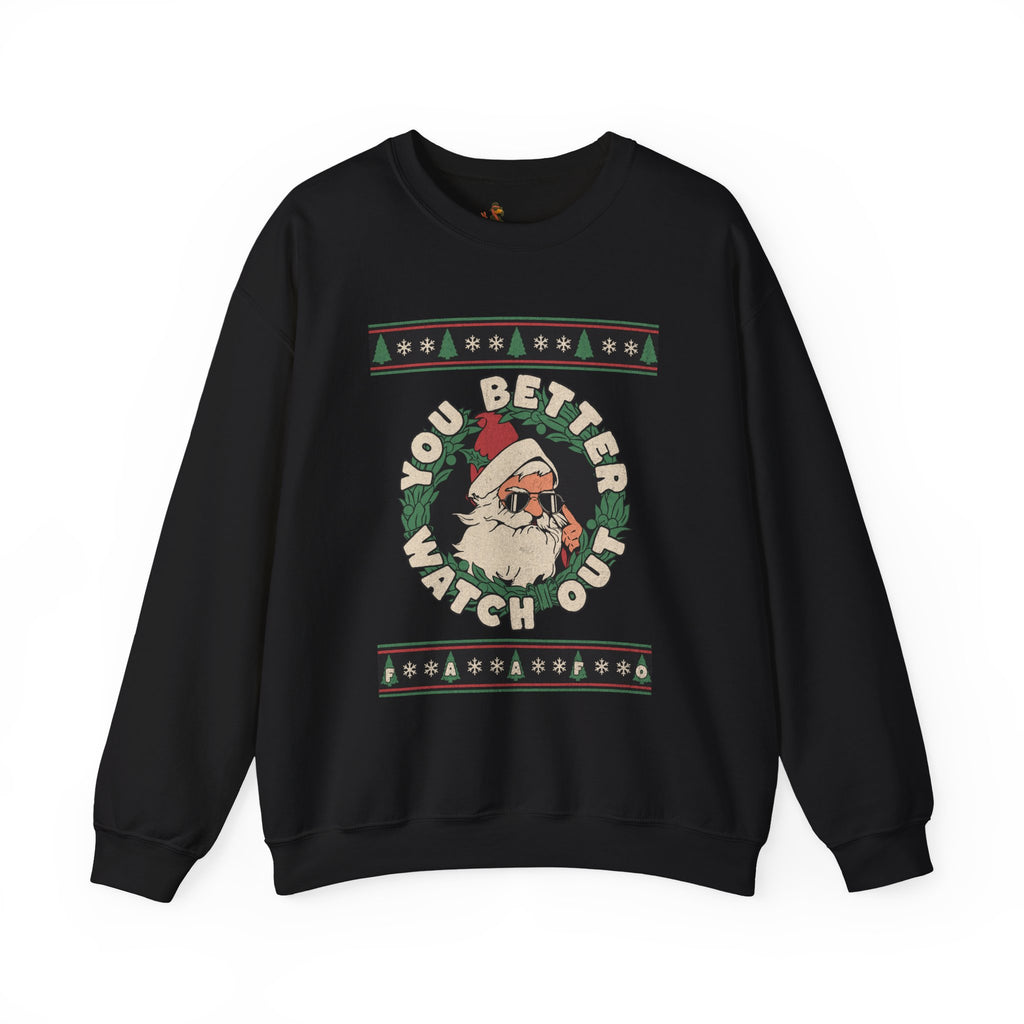 'You Better Watch Out' Santa Christmas Sweater Design