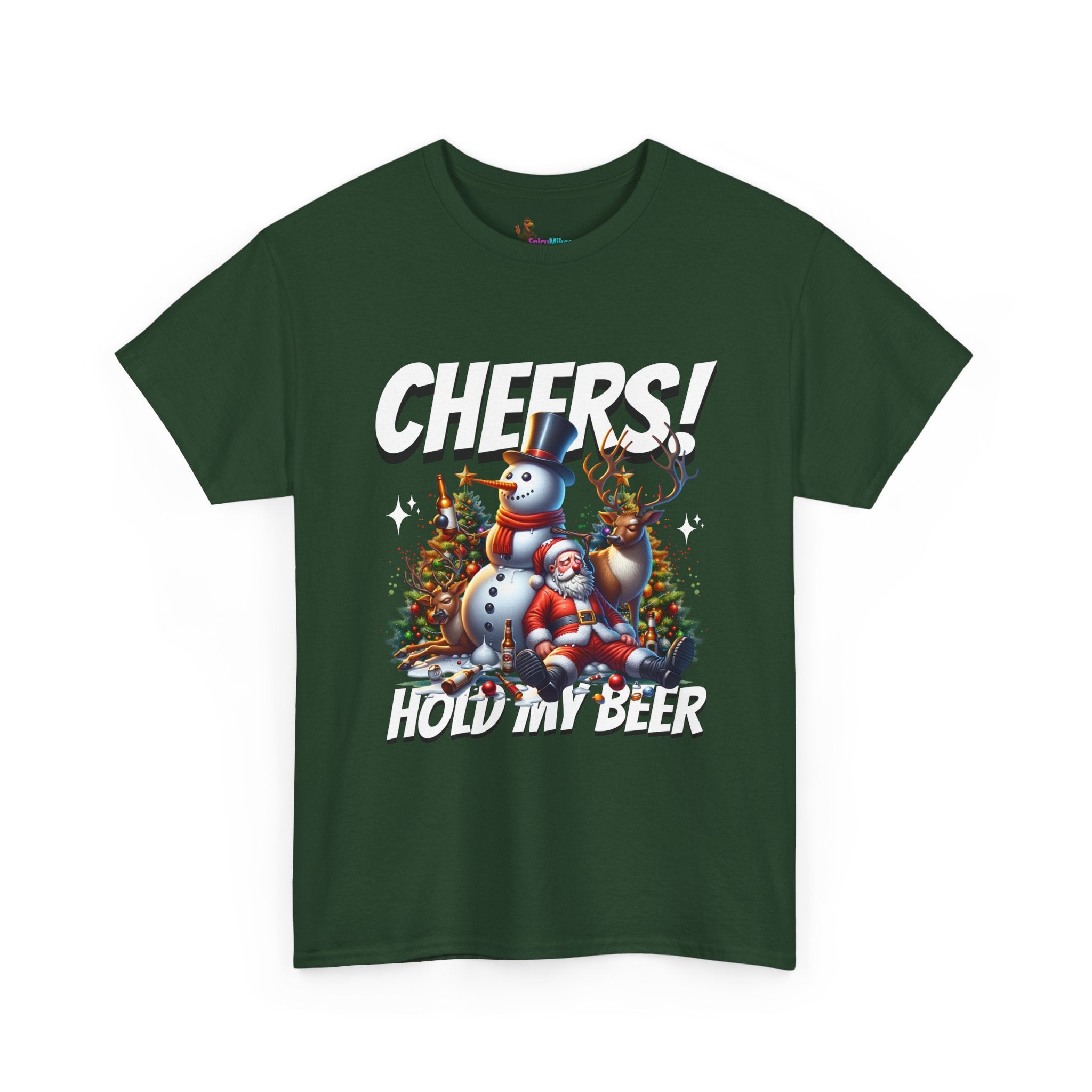 "Cheers! Hold My Drink" Holiday Snowman Christmas Tee