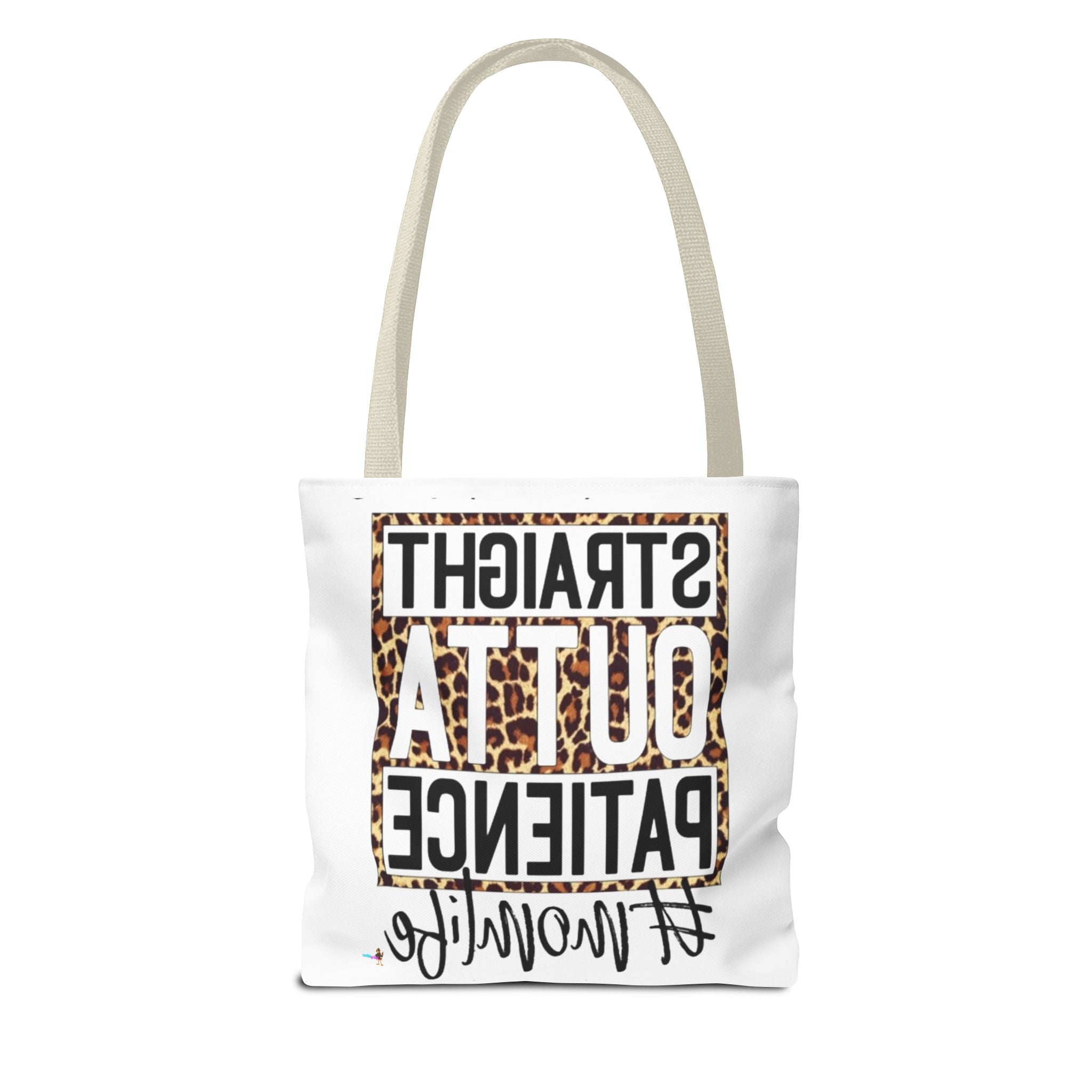 Straight Outta Patience #MomLife  Leopard Tote Bag Funny Mom Gift