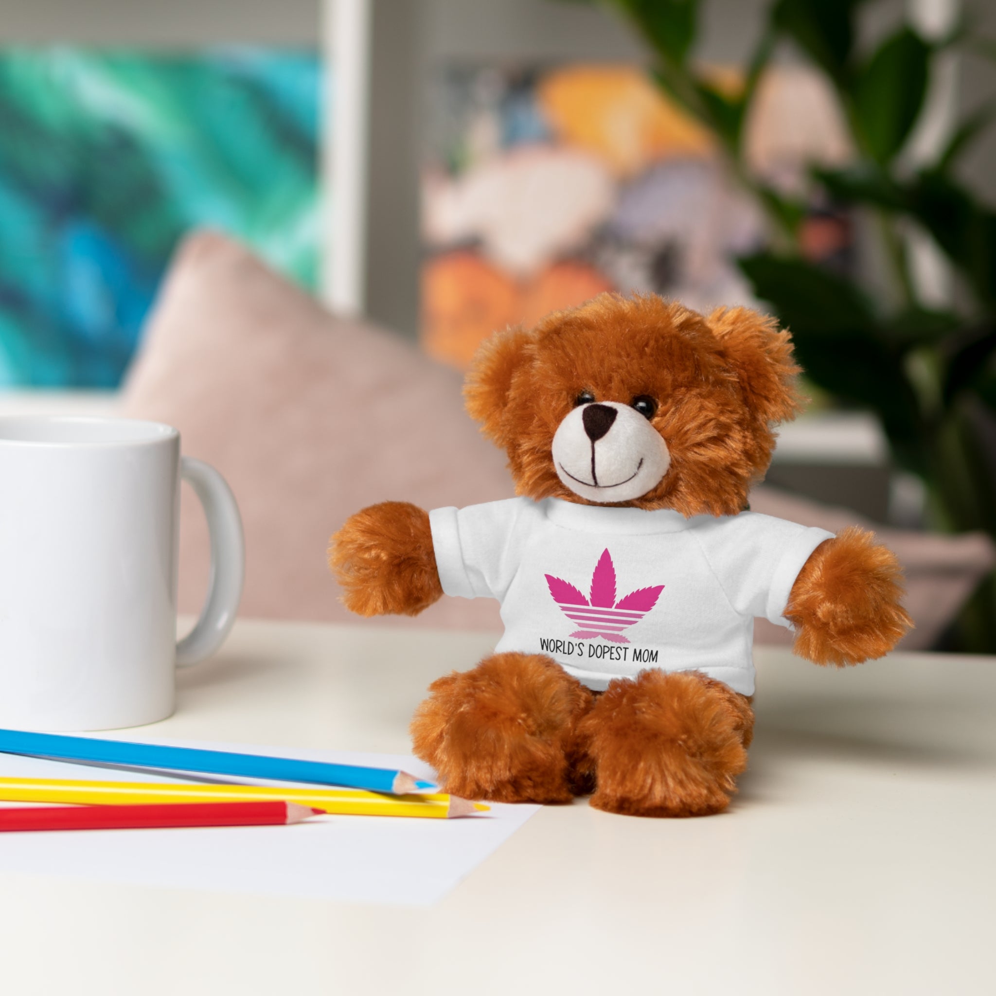 Teddy Bear – "World's Dopest Mom" Adult Plush with Tee for 420 moms