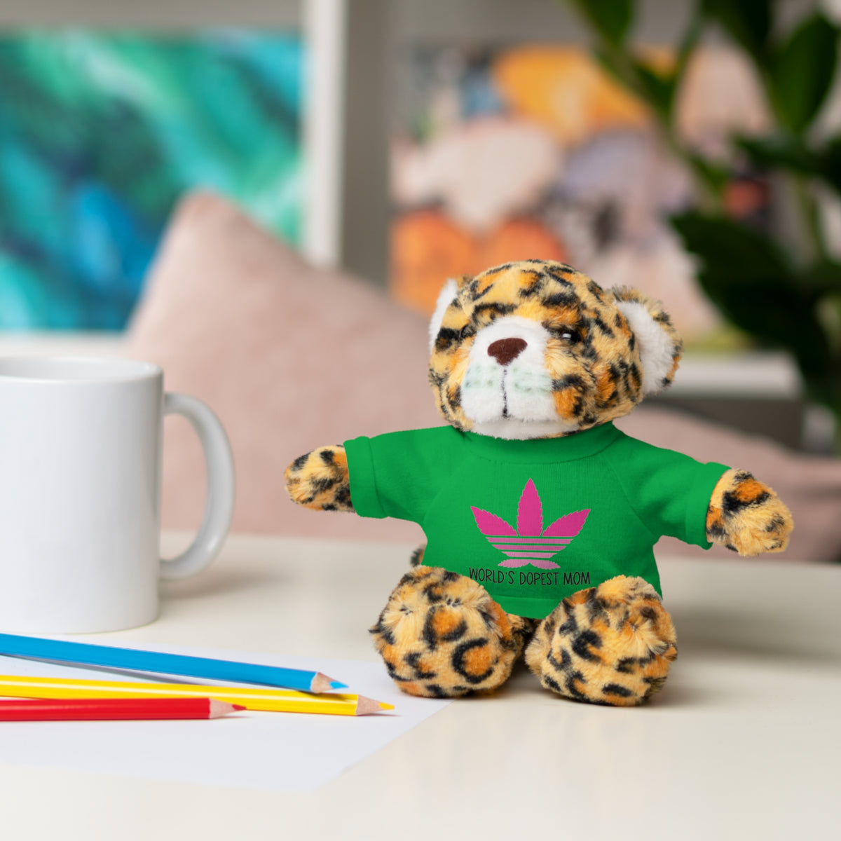 Teddy Bear – "World's Dopest Mom" Adult Plush with Tee for 420 moms