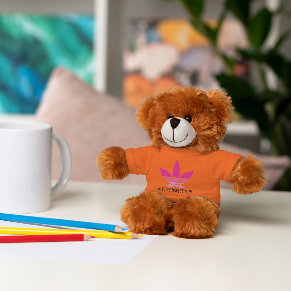 Teddy Bear – "World's Dopest Mom" Adult Plush with Tee for 420 moms