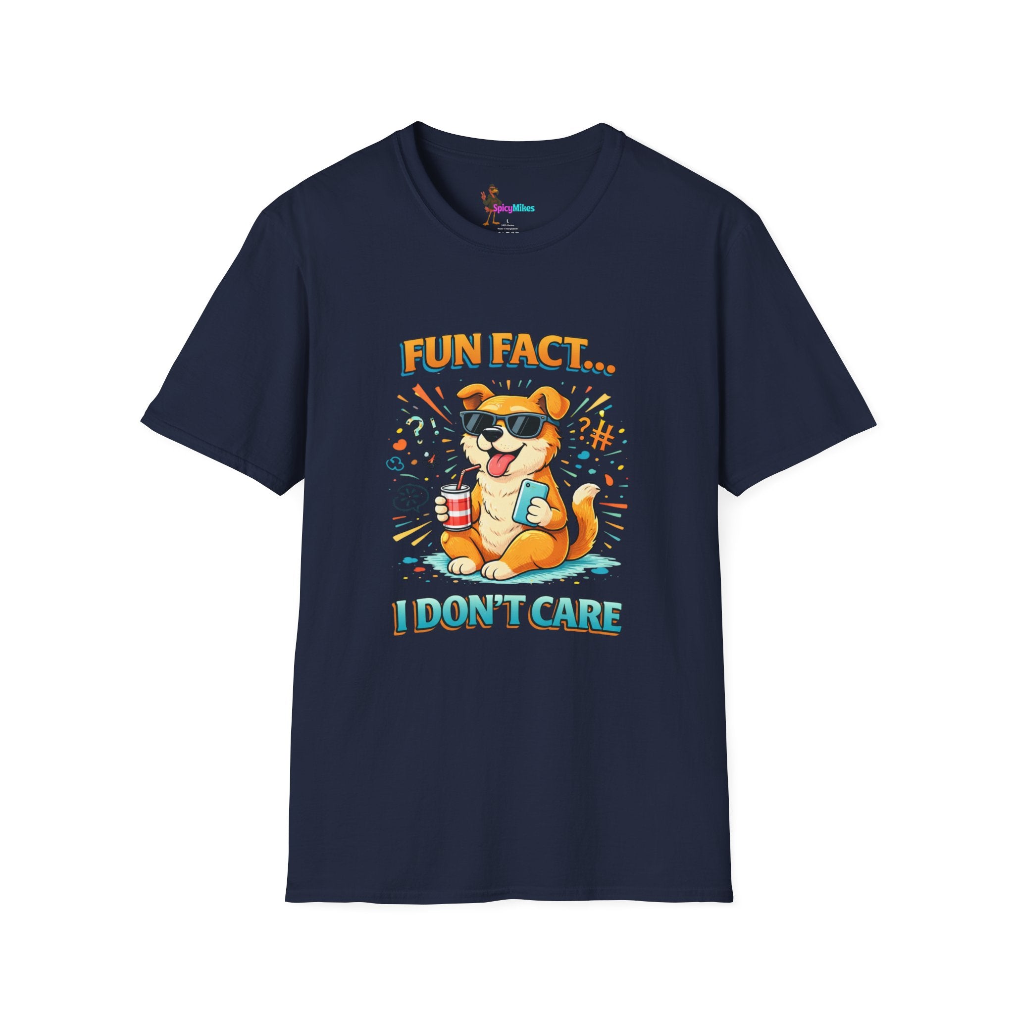 Fun Fact I Don't Care Funny Sunglasses Dog Graphic Tee