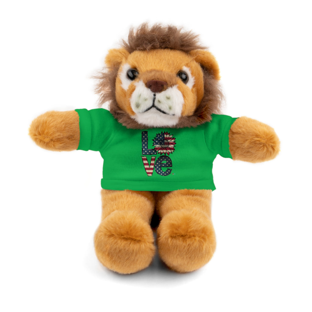 Patriotic 'LOVE' Plush Bear with Tee — Cute Stuffed Animal Gift
