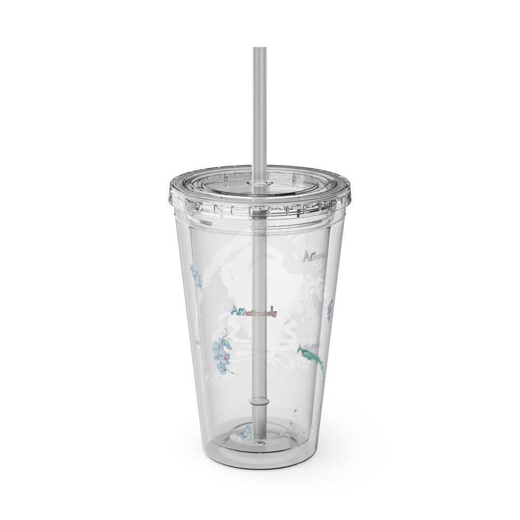 Affectionately Aquarius Zodiac Sunsplash 16oz Tumbler with Straw