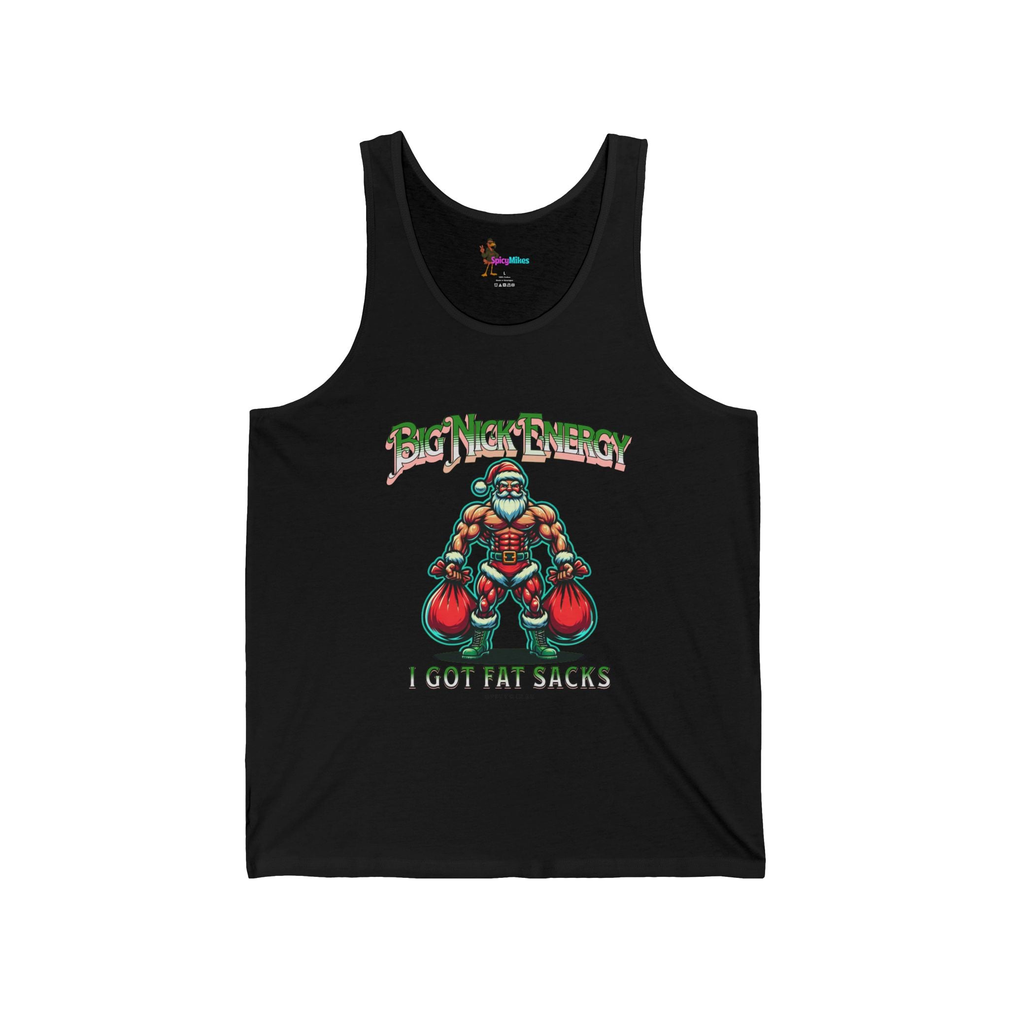 Muscular Santa Tank Top – "I Got Fat Sacks" Holiday Gym Tank