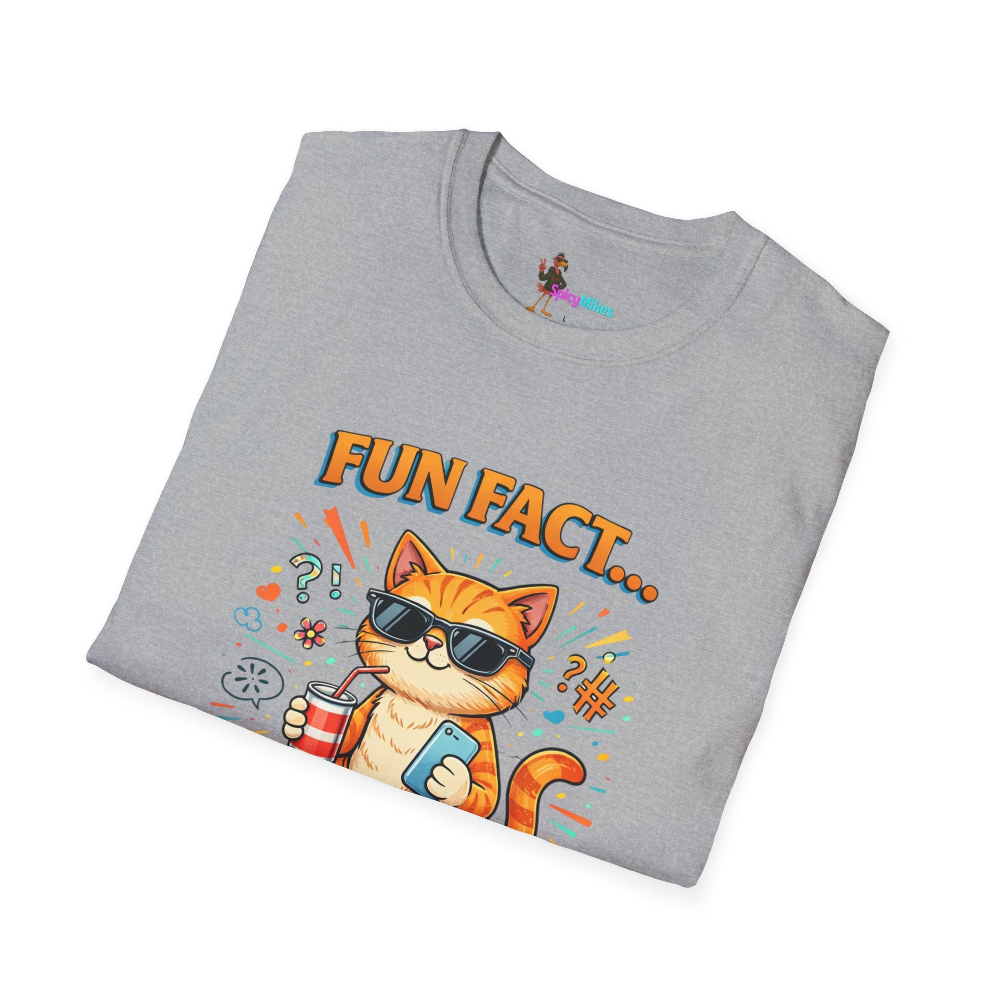Fun Fact I Don't Care Cat T-Shirt Graphic Tee