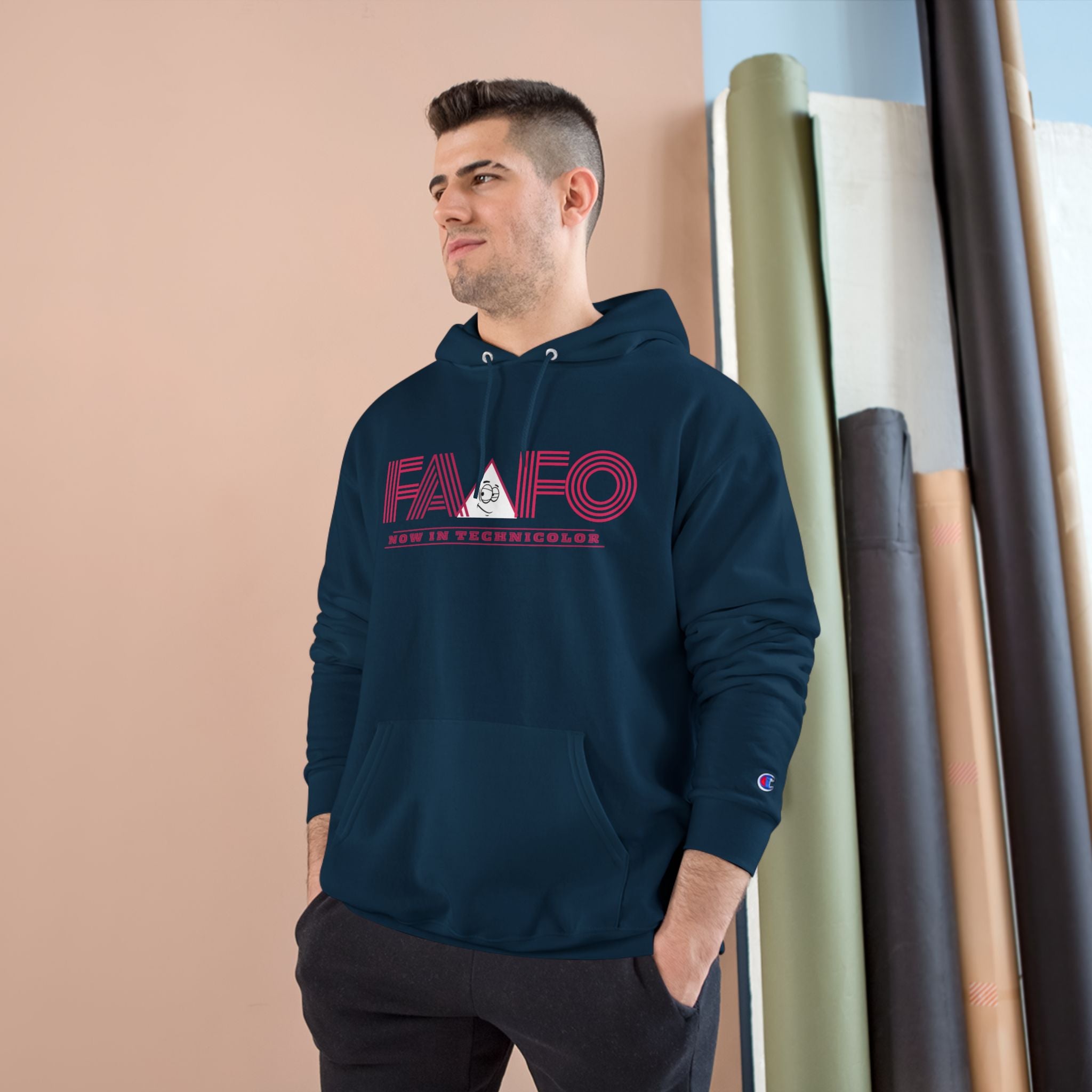 FAAFO Now In Technicolor Simple Champion Pullover Hoodie