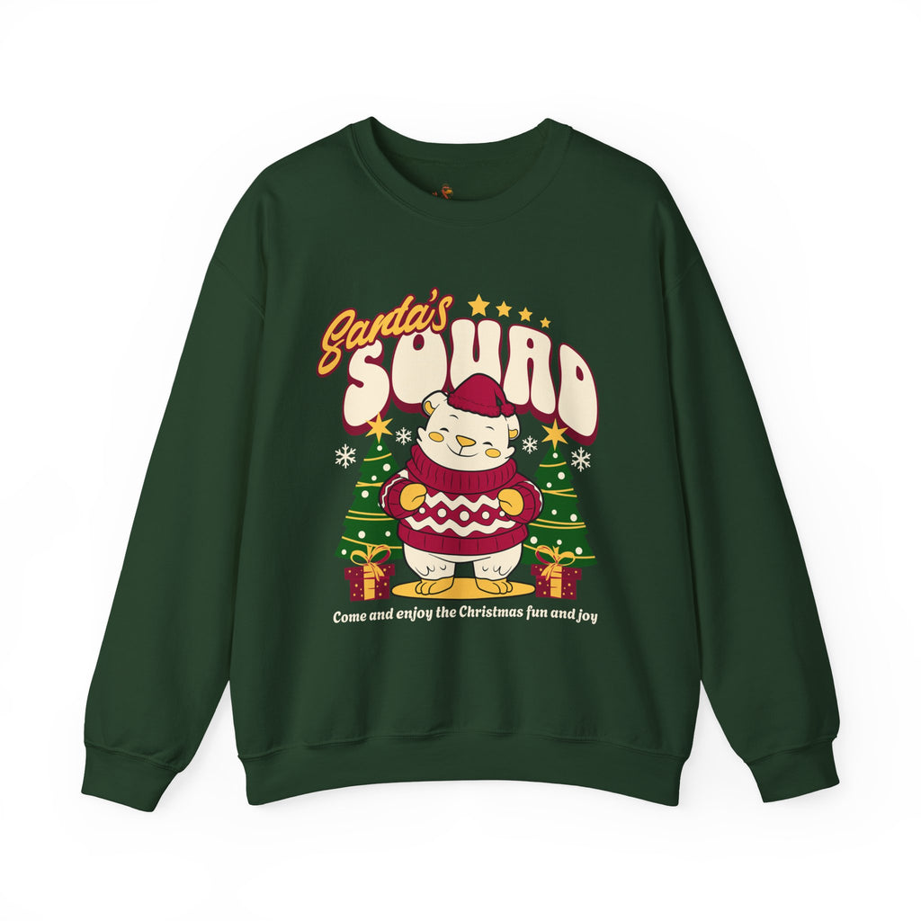 Santa’s Squad Bear bearing gifts Crewneck Ugly Sweatshirt
